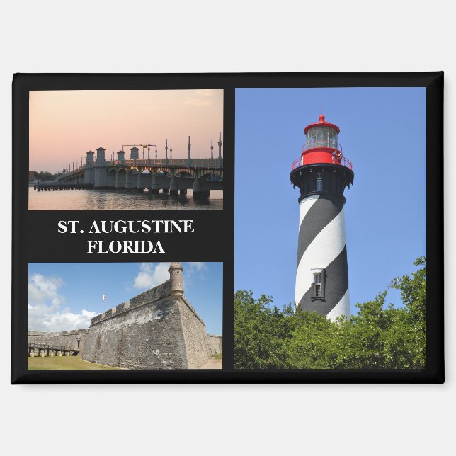 Imán Sitios para ver en St. Augustine, Florida (Anverso)