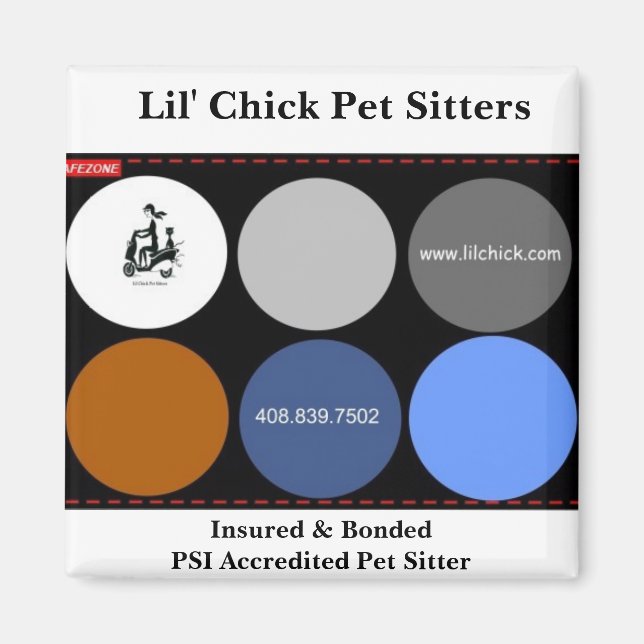 Imán Sitters de Mascota de pollo de Lil', seguro y apto (Frente)
