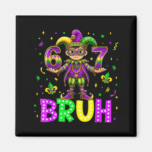 Imán Six Seven 67 Bruh Feliz Mardi Gras Duende Fleu