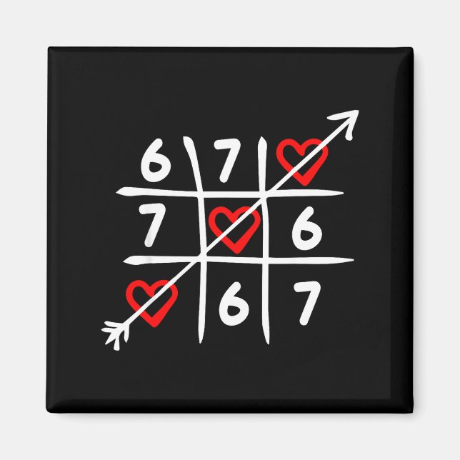 Imán Six Seven 67 Meme 6 7 Valentines Day Heart Men Wom (Frente)