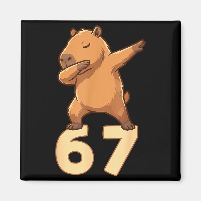 Imán Six Seven 67 Meme Capybara Funny 67 Capybara For K (Frente)