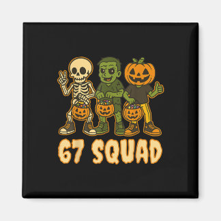 Imán Six Seven 67 Squad Skeleton Pumpkin Halloween Boys