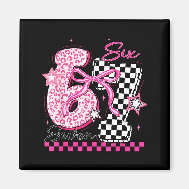 Imán Six Seven 6 7 Leopard Checkered 67 Meme Teacher Wo (Frente)
