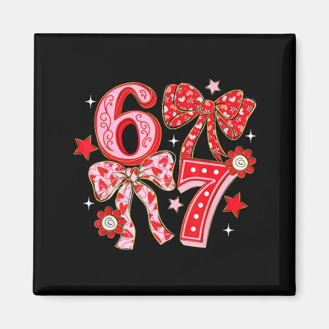 Imán Six Seven Coquette Girl Bow Cool Meme 67 Valentine (Frente)