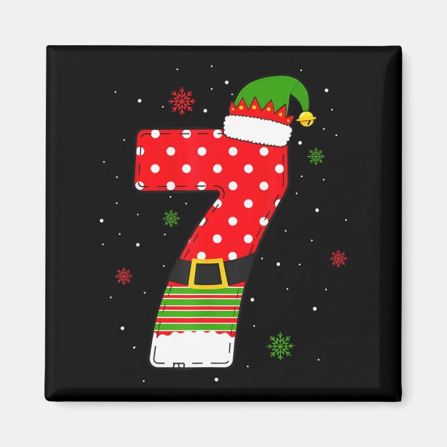 Imán Six Seven Matching 67 Christmas Elf Hat Meme Gen A (Frente)