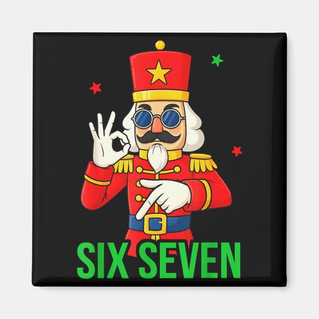 Imán Six Seven Meme Funny Holiday Toy Soldier  (Frente)
