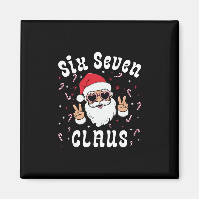 Imán Six Seven Santa Claus Funny 67 Christmas Meme Boys (Frente)