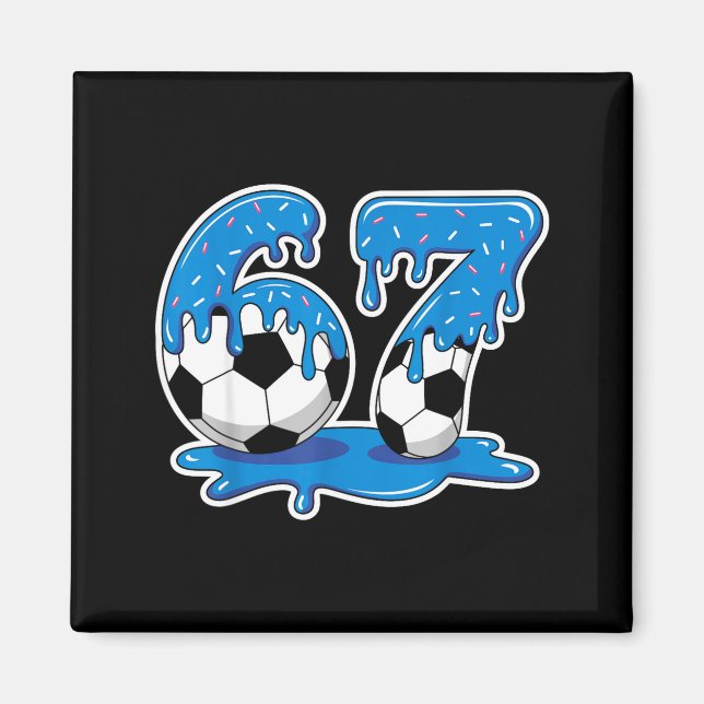 Imán Six Seven Soccer Ice Cream Drip Funny Design  (Frente)