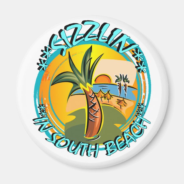 Imán Sizzlin en South Beach (Frente)