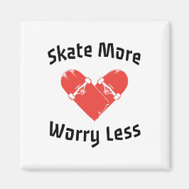 Imán Skate Más Preocupación Menos - Patinaje Gracioso