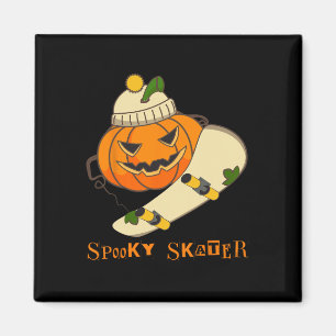 Imán Skateboard de calabaza Halloween Disstume divertid