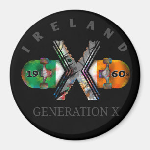 Imán Skateboard Generation X Ireland de los años 1960