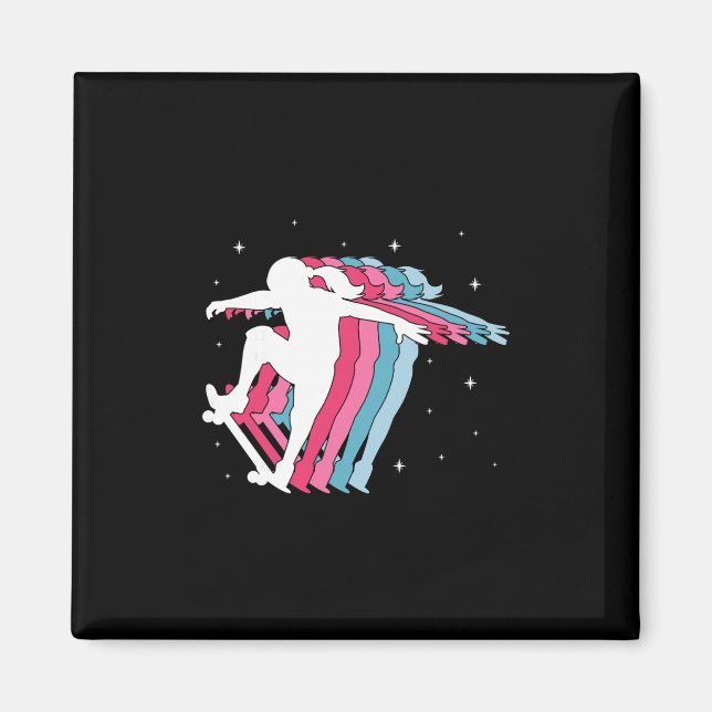 Imán Skater Girl Skateboarder Skateboarding Girls Gift  (Frente)