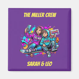 Imán  Skater Mom & Son Birthday Mother's Day Gift