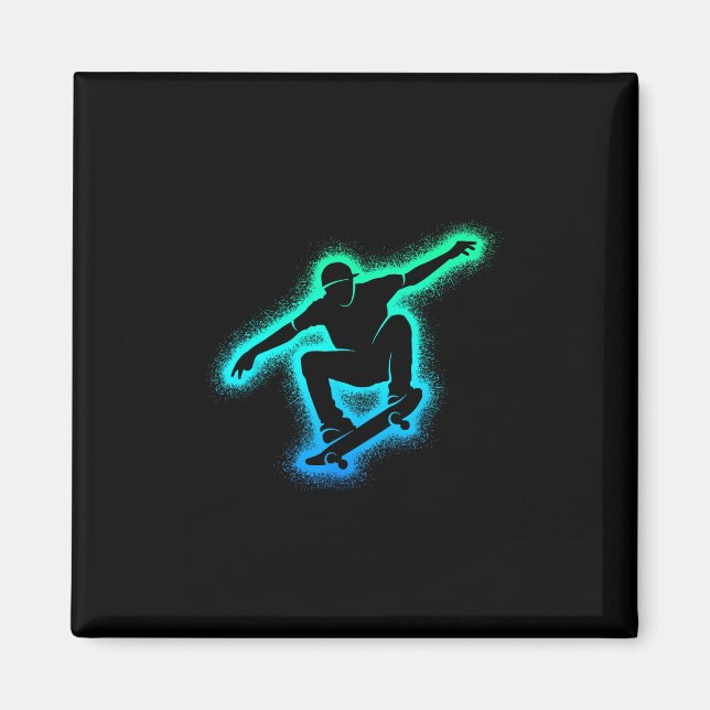 Imán Skater Skateboard Skateboarder Men Kids Boys Skate (Frente)