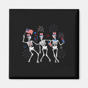 Imán Skeleton 4 De Julio: Esqueletos De La Bandera Esta