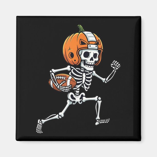 Imán Skeleton American Football Player Spooky Sports Gr (Frente)
