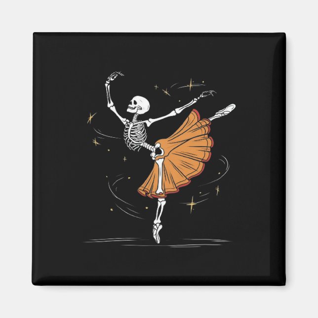 Imán Skeleton Ballerina Dance Halloween (Frente)