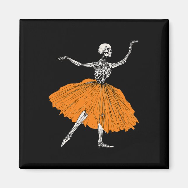 Imán Skeleton Ballerina Dance Tutu Spookone Ballet Bail (Frente)