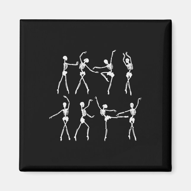 Imán Skeleton Ballerinas Ballet Dance Cute Halloween Co (Frente)