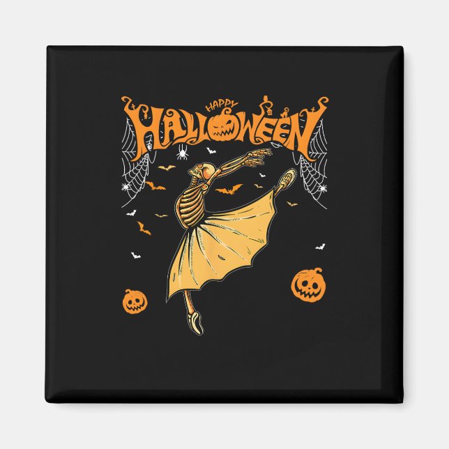 Imán Skeleton Ballerinas Ballet Dance Cute Halloween Co (Frente)