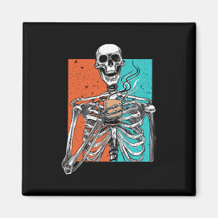 Imán Skeleton Beber café Lover Funny Halloween Sku