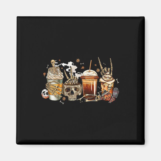 Imán Skeleton Café Cups Funny Coffee Cups Skull Para F (Frente)