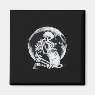 Imán Skeleton Cat Skull Kitty Cute Gótico Halloween Cos