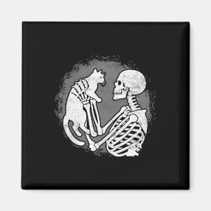 Imán Skeleton Cat Skull Kitty Cute Halloween Halloween 