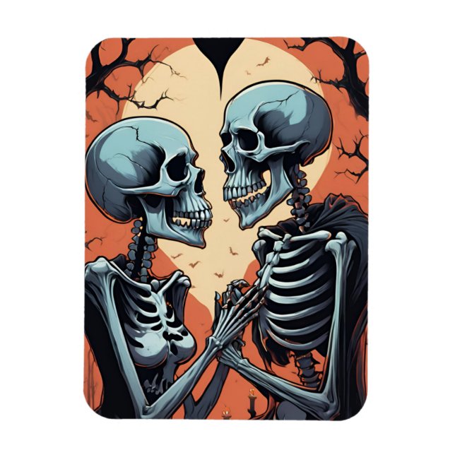 Imán Skeleton Couple Photo Magnet - Salón Gótico Romanc (Vertical)