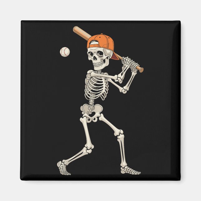 Imán Skeleton Dad Groovy Dada Halloween (Frente)