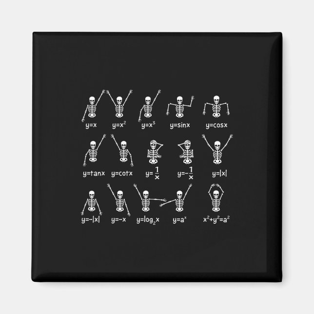 Imán Skeleton Dance Figures Ecuación Math Math Teacher  (Frente)