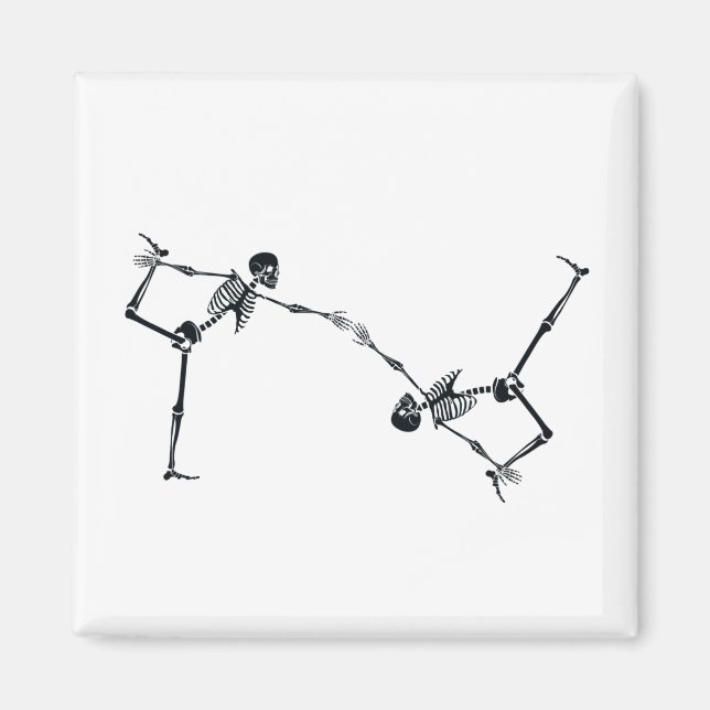 Imán Skeleton Dancing Halloween Magnet (Frente)