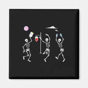 Imán Skeleton Funny Nurse Skeleton Halloween Healthcare