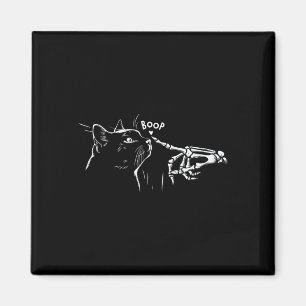 Imán Skeleton Gato Negro Mano Boop Halloween Mascotas M