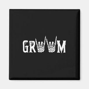 Imán Skeleton Groom Boda se acaba de casar con Spooky H