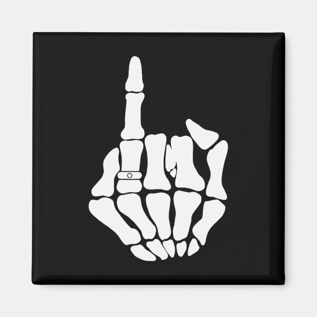 Imán Skeleton Groom Boda se acaba de casar espumoso gót (Frente)