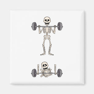 Imán Skeleton Gym Funny Workout Gym Chiste Bodybuilding