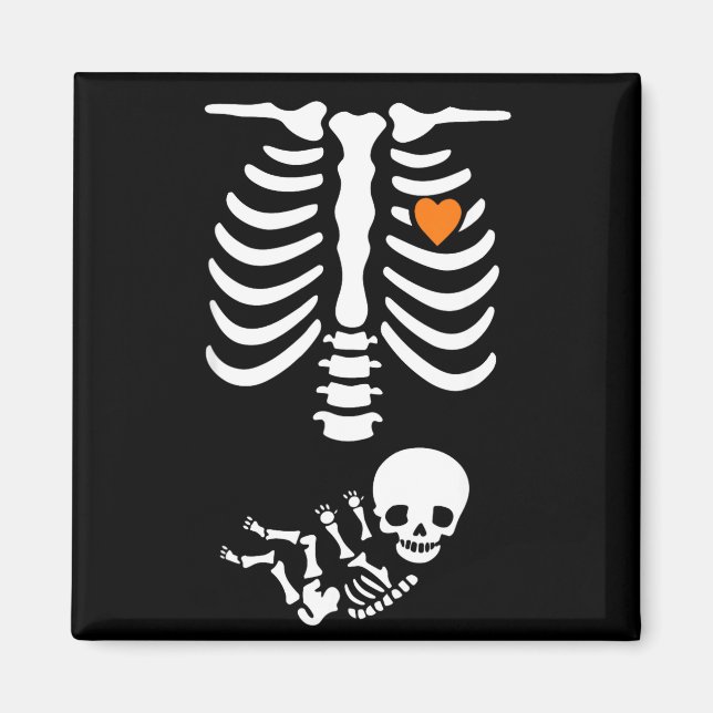 Imán Skeleton Halloween Maternity Funny Pregnancy 2025  (Frente)