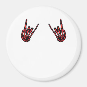 Imán Skeleton Hand Heart Roll & Red Classic