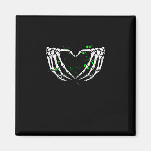 Imán Skeleton Hand Heart Rótulo disstume Halloween