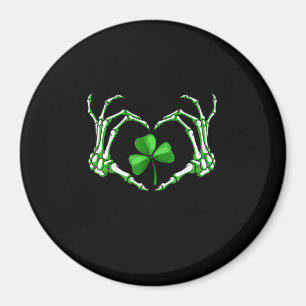 Imán Skeleton Hand Heart Shamrock St Patricks Day Paddy