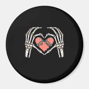 Imán Skeleton Hand Heart Skateboard Día de San Valentín