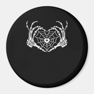 Imán Skeleton Hand Heart Spiderweb Halloween Cobweb Par