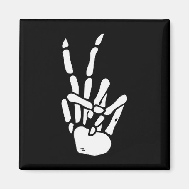 Imán Skeleton Hand Peace Sign Bone  (Frente)