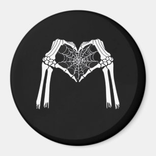 Imán Skeleton Hands Cobweb Heart (Blanco) Classic