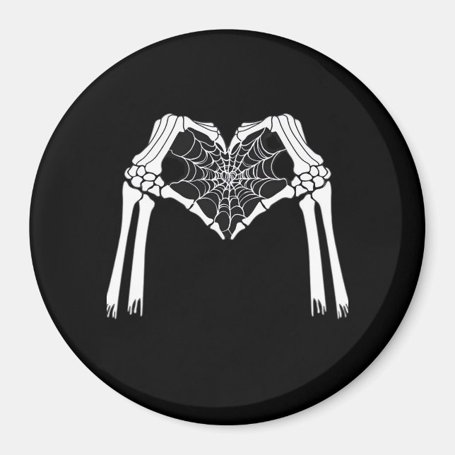 Imán Skeleton Hands Cobweb Heart (Blanco) Classic (Frente)