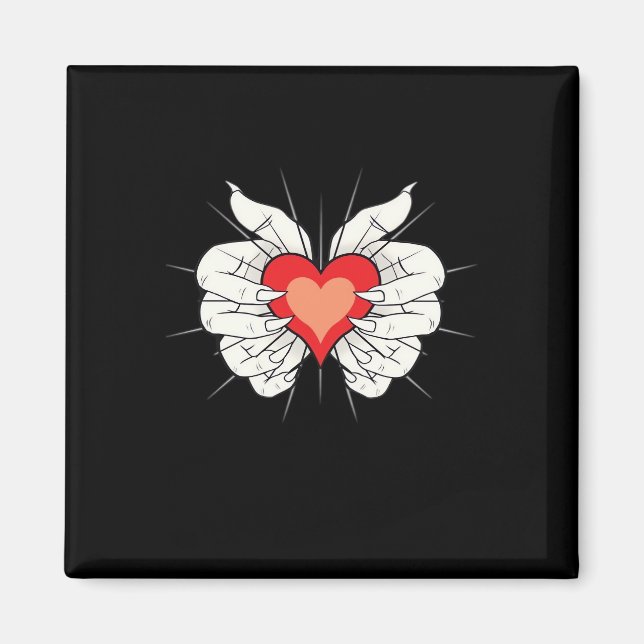 Imán Skeleton Hands Heart Classic (Frente)