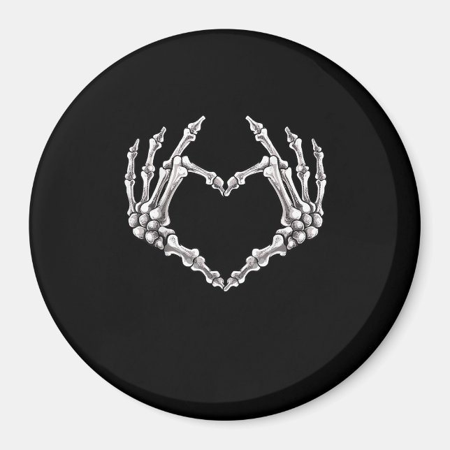 Imán Skeleton Heart And Hands Gothic Halloween (Frente)