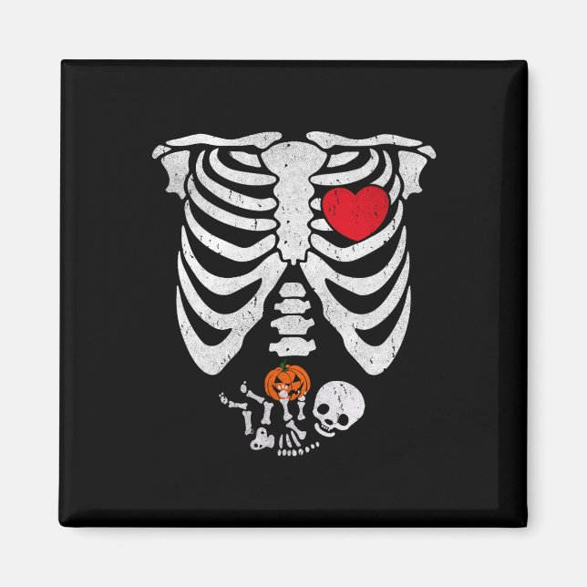 Imán Skeleton Heart Halloween Disfraces De (Frente)